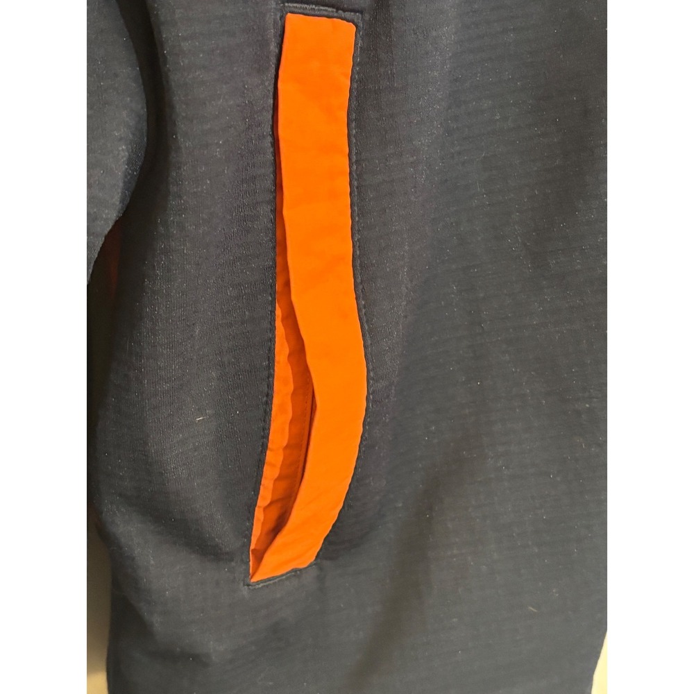 The North Face Mens Full Zip Fleece Jacket Orange Collar Navy Blue L - Picture 3 of 10